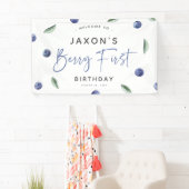 'Berry First' Blueberry 1e verjaardagsfeestje Spandoek (Insitu)