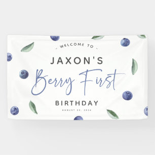Berry First Boerenbessen Eerste Verjaardag Welkoms Spandoek