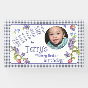 Berry First Boy's Verjaardagsbanner Spandoek