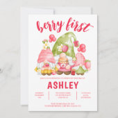 Berry First Personalized Birthday Invitation Kaart (Voorkant)