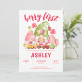 Berry First Personalized Birthday Invitation Kaart (Staand voorkant)