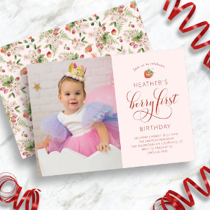 Berry First Photo Anniversaire Invitation