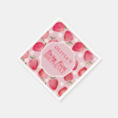 Berry First Red Strawberry Birthday Servet (Hoek)