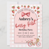 Berry First Strawberry 1er Invitation anniversaire (Devant)
