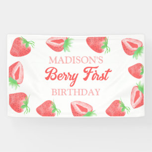 Berry First Strawberry 1st Birthday Party Spandoek