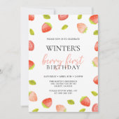 Berry First Strawberry Birthday Kaart (Voorkant)