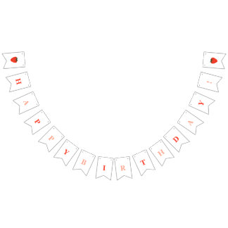 Berry First Strawberry Birthday Vlaggetjes