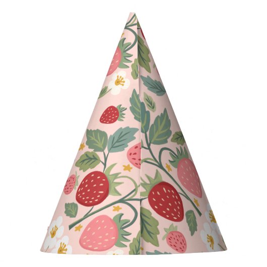 Berry First Strawberry Bouquet Verjaardag Feesthoedjes (Achterkant)