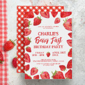 Berry First Strawberry Girl 1e verjaardag Kaart