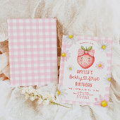 Berry First Strawberry Invitation d'anniversaire