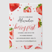Berry First Strawberry Invitation d'anniversaire,  (Recto)