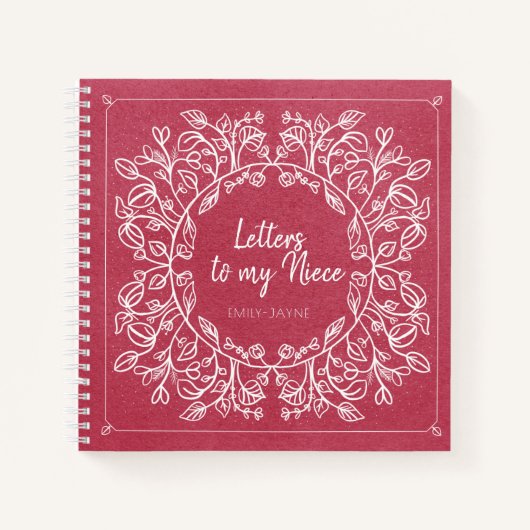 Berry Floral Letters naar My Niece Keepomwille Jou Notitieboek (Voorkant)