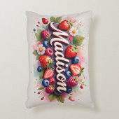 Berry Floral Nom personnalisé Coussin - Madison (Devant(Vertical))