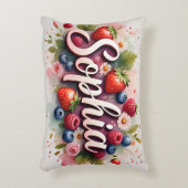 Berry Floral Nom Personnalisé Coussin - "Sophia" (Devant(Vertical))