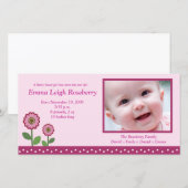 Berry Flower Garden 8x4 Faire-part de naissance ph (Devant / Derrière)