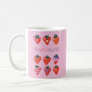 Berry Fond Of You Illustrated Strawberry Koffiemok
