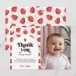 Berry fraise 1er Carte de remerciements d'annivers