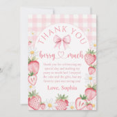 Berry fraise Bow Premier Carte de remerciements d' (Devant)