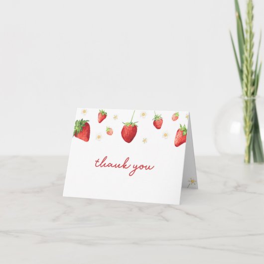 Berry fraise Carte de remerciements Baby shower su (Devant)