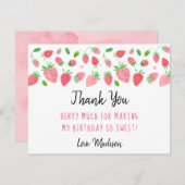 Berry fraise doux Merci d'anniversaire (Devant / Derrière)