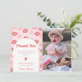 Berry fraise mignonne Carte de remerciements d'ann (Debout devant)