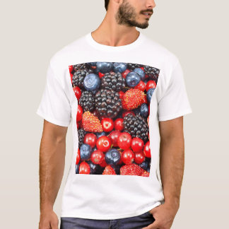 Berry-Fresh achtergrond mozaïek T-shirt