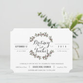 Berry Green Laurel Vintage Wedding Invitation (Debout devant)