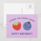 Berry Happy Birthday Kawaii Berries Briefkaart (Voorkant / Achterkant)