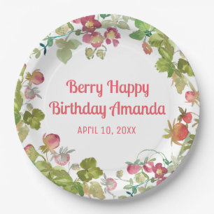 Berry Happy Strawberry Birthday Papieren Bordje