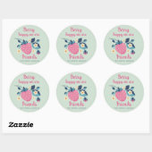 Berry Happy Strawberry Ronde Sticker (Vel)