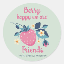 Berry Happy Strawberry Ronde Sticker