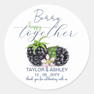 Berry Happy Together Braambezie Bruiloft Ronde Sticker