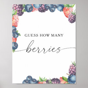 Berry - Hoeveel bessen vrijgezellenfeest spel Poster