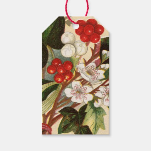  Berry Holiday Holly Mistletoe Cadeau Label Cadeaulabel (Voorkant)