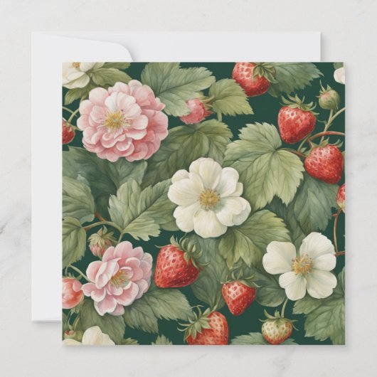 Berry in Love: Aardbei bruids douche uitnodiging (Achterkant)