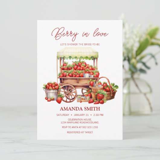 Berry In Love Invitation de la douche nuptiale (Debout devant)