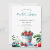 Berry In Love Strawberry Bridal Douche Invitations (Devant)