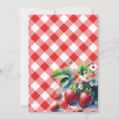 Berry In Love Strawberry Bruids Douche Uitnodiging (Achterkant)