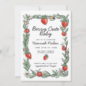 Berry in Love Strawberry Cherry Baby shower Kaart (Voorkant)