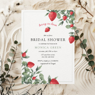 Berry in Love Strawberry Gingham Vrijgezellenfeest Kaart