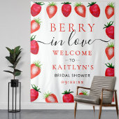 Berry In Love Strawberry Vrijgezellenfeest Achterg Wandkleed