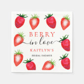 Berry in Love Strawberry Vrijgezellenfeest Servet (Voorkant)