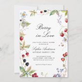 Berry in Love Vrijgezellenfeest Elegant Floral Kaart (Voorkant)