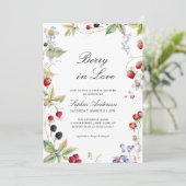 Berry in Love Vrijgezellenfeest Elegant Floral Kaart (Staand voorkant)