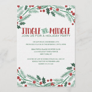 Berry Jingle en Mingle Holiday Party Uitnodigingen