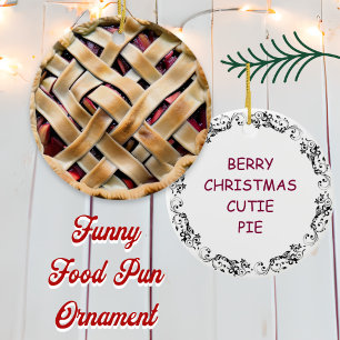 Berry Kerst Cutie Taart   Food Pun Humor Keramisch Ornament