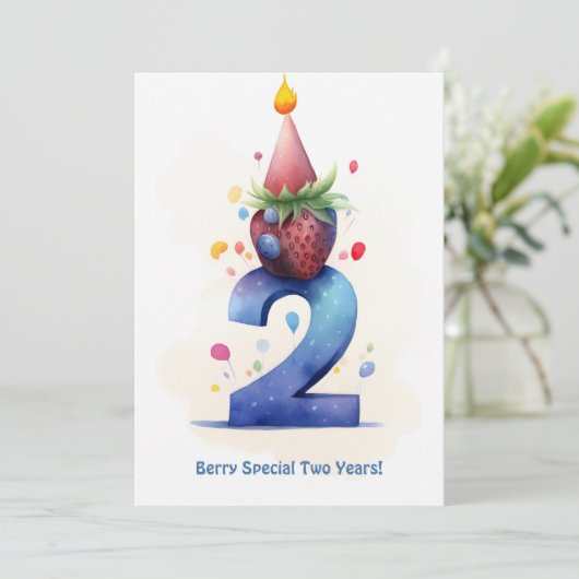 Berry Leuke 2e Jubileum Verjaardag Kaart (Staand voorkant)