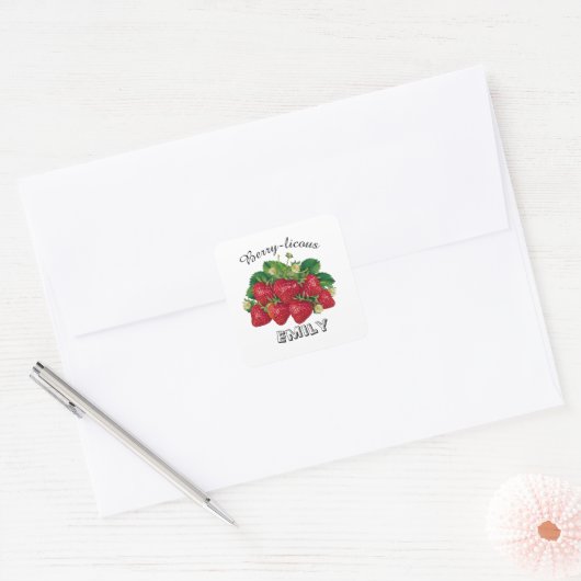 Berry-licous Vierkante Sticker (Envelop)