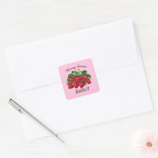 Berry-licous Vierkante Sticker (Envelop)