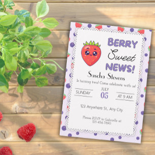 Berry Lief Nieuws! verjaardagsuitnodiging Kaart